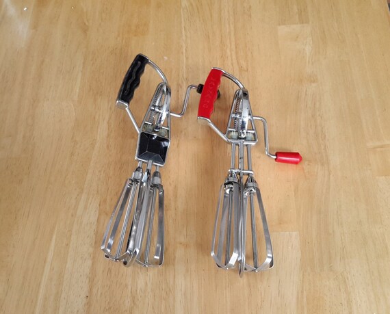 Vintage Egg Beaters Manual Hand Crank Mixer. They Really Whirl Your Choice  of Two Different Mid-century Whisk Batter Beater Whipper Upper 