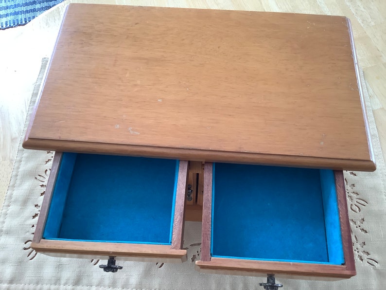 Timber Shuttered Box Vintage Light Wood Jewelry Chest ~ Louvered Shuttered Doors ~ Four ...