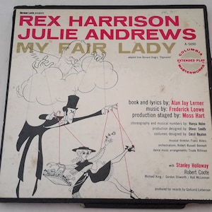 My Fair Lady 45RPM Record Set adaptado de Pigmalión Rex Harrison Julie Andrews Obras maestras vintage de Bernard Shaw Columbia Extended Play