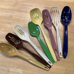 Vintage Slotted And Pierced Plastic Spoons~ Great Selection Of Nylon Cooking & Serving Spoons~ Your Choice Hutzer/Foley/VIP Sales/King Kraft