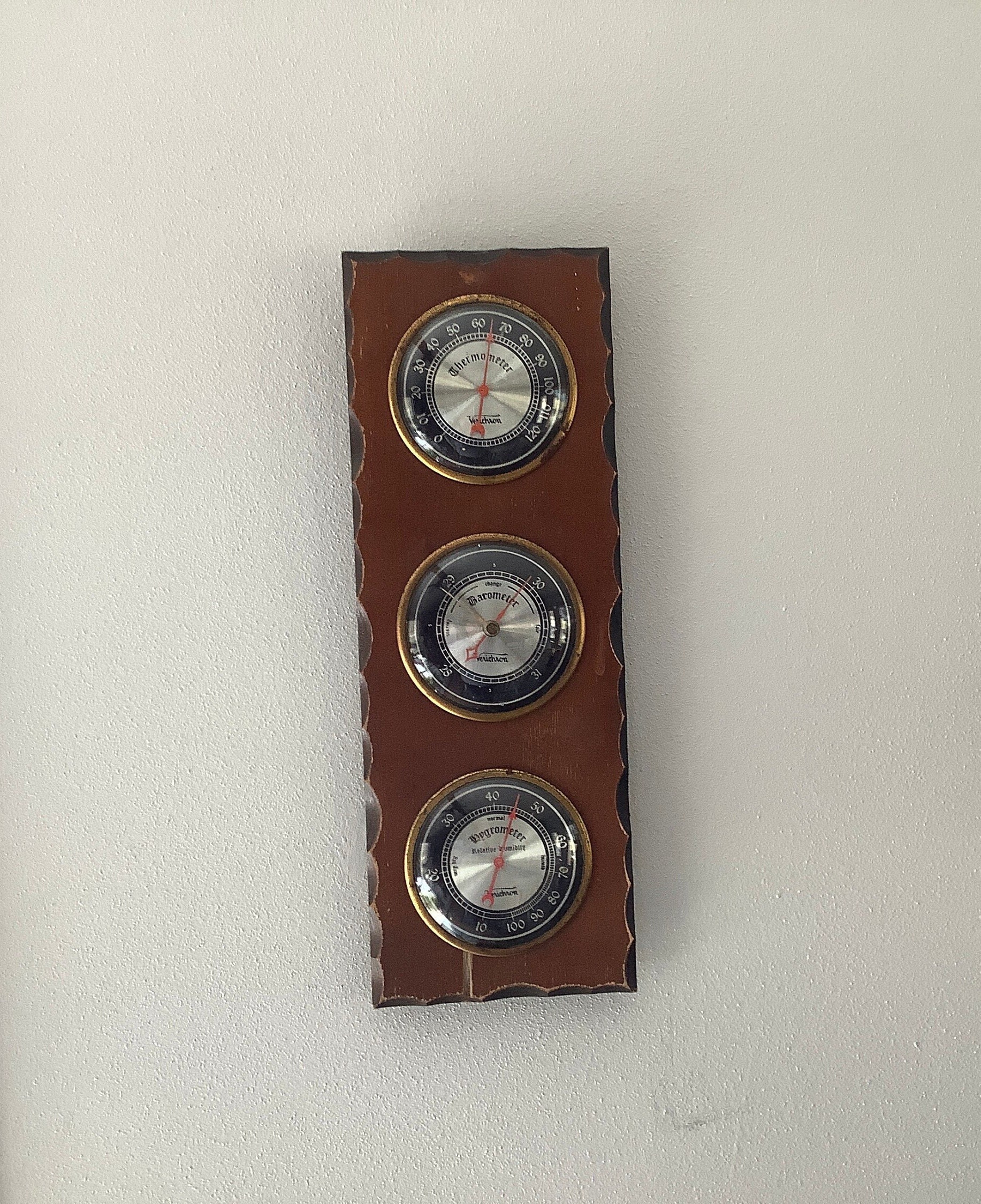 Vintage La Cupola barometer thermometer Hygrometer mechanism weather station