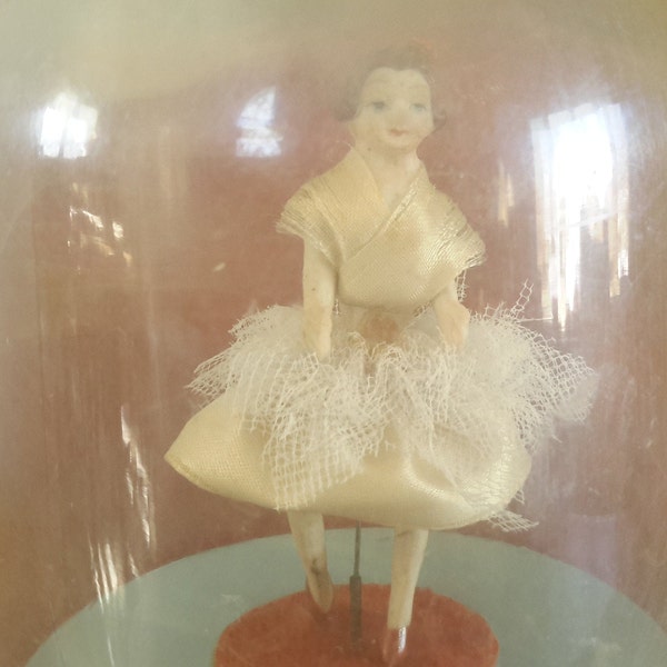 Antique Dancing Ballerina Music Box - Vintage Swiss Thorens Movement, Made By LG Kelley Co.US  Plays 'Tales of Vienna Woods'.