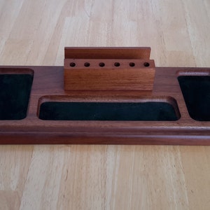 Men&#39;s Vintage Wooden Dresser Valet Desk Organizer Hold Your Personal Vanity Items Keys/Change/Phone/Watch/Jewelry/Pens/Paper Clips/Letters