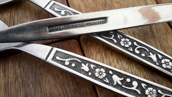 Northland PASADENA Flatware & Serving Pieces Black Accent Floral