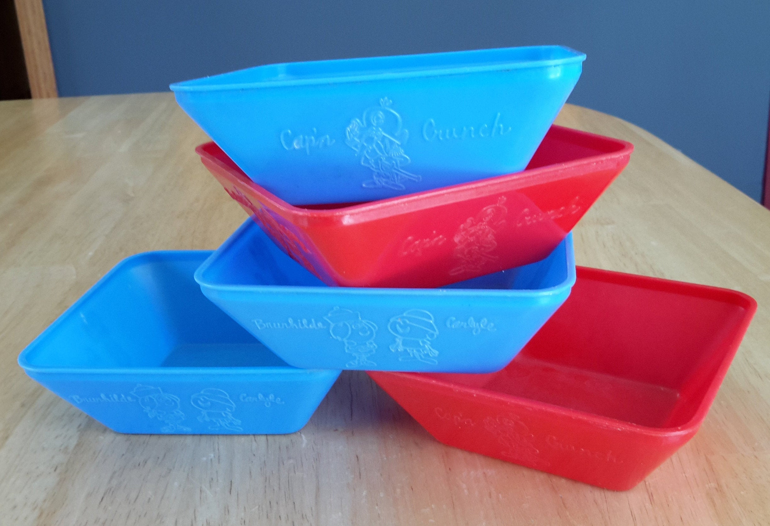 Vintage Capn Crunch Cereal Bowls. Five Bright Novelty Plastic Etsy