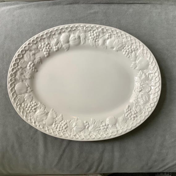 HUGE Thanksgiving Turkey Platter~ White Ceramic Williams Sonoma