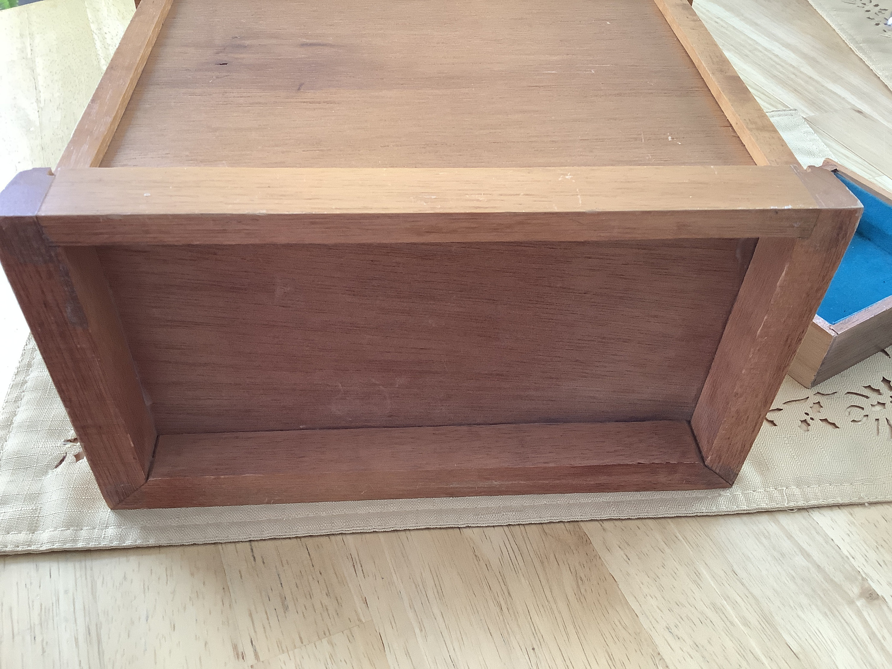 Timber Shuttered Box Vintage Light Wood Jewelry Chest ~ Louvered Shuttered Doors ~ Four ...