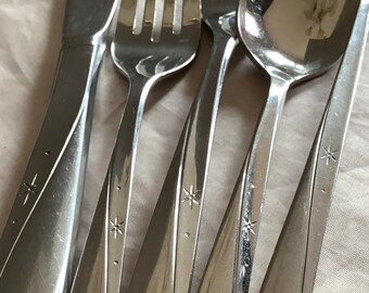 MCM TWIN STAR Oneida Community Stainless Flatware Atomic MCM TWIN STAR Oneida Community Stainless Flatware Atomic