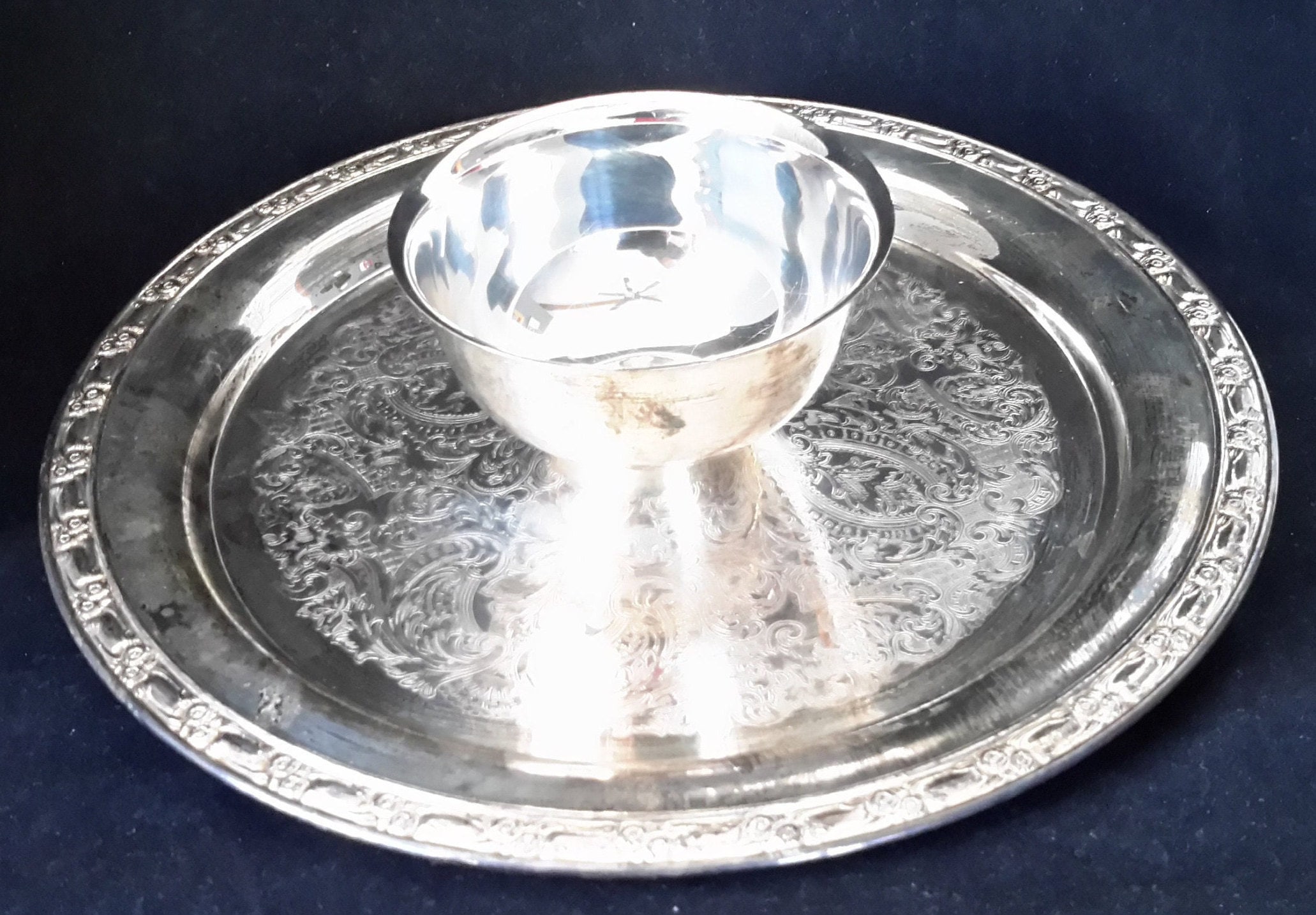 Vintage Oneida Park Lane Silver Plated Chip-and-dip Server Big