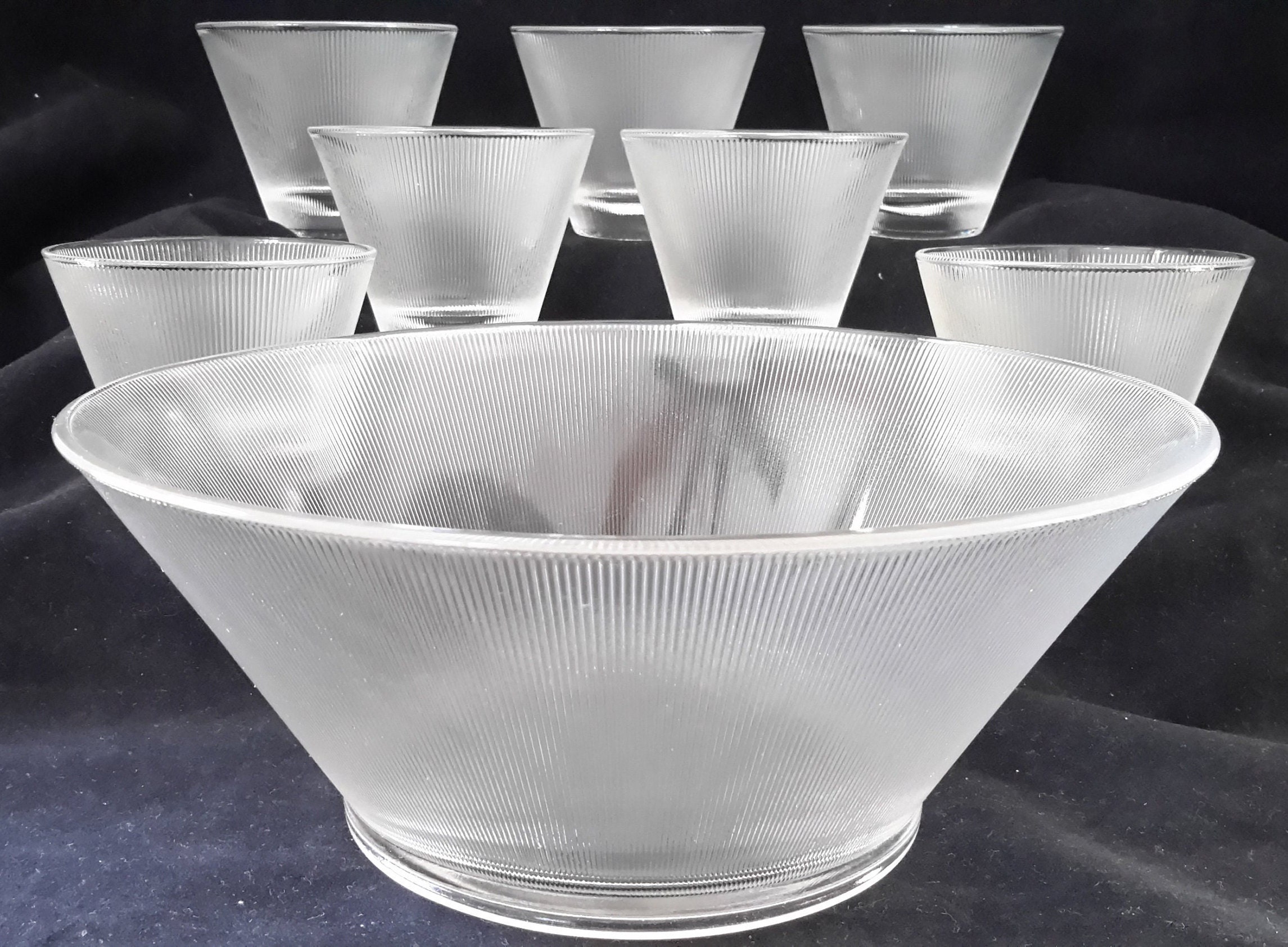 KEMORELA ribbed glass cups set, 13oz vintage drinking glassware set, 6  piece premium glassware, elegant mixed glassware set, origami s