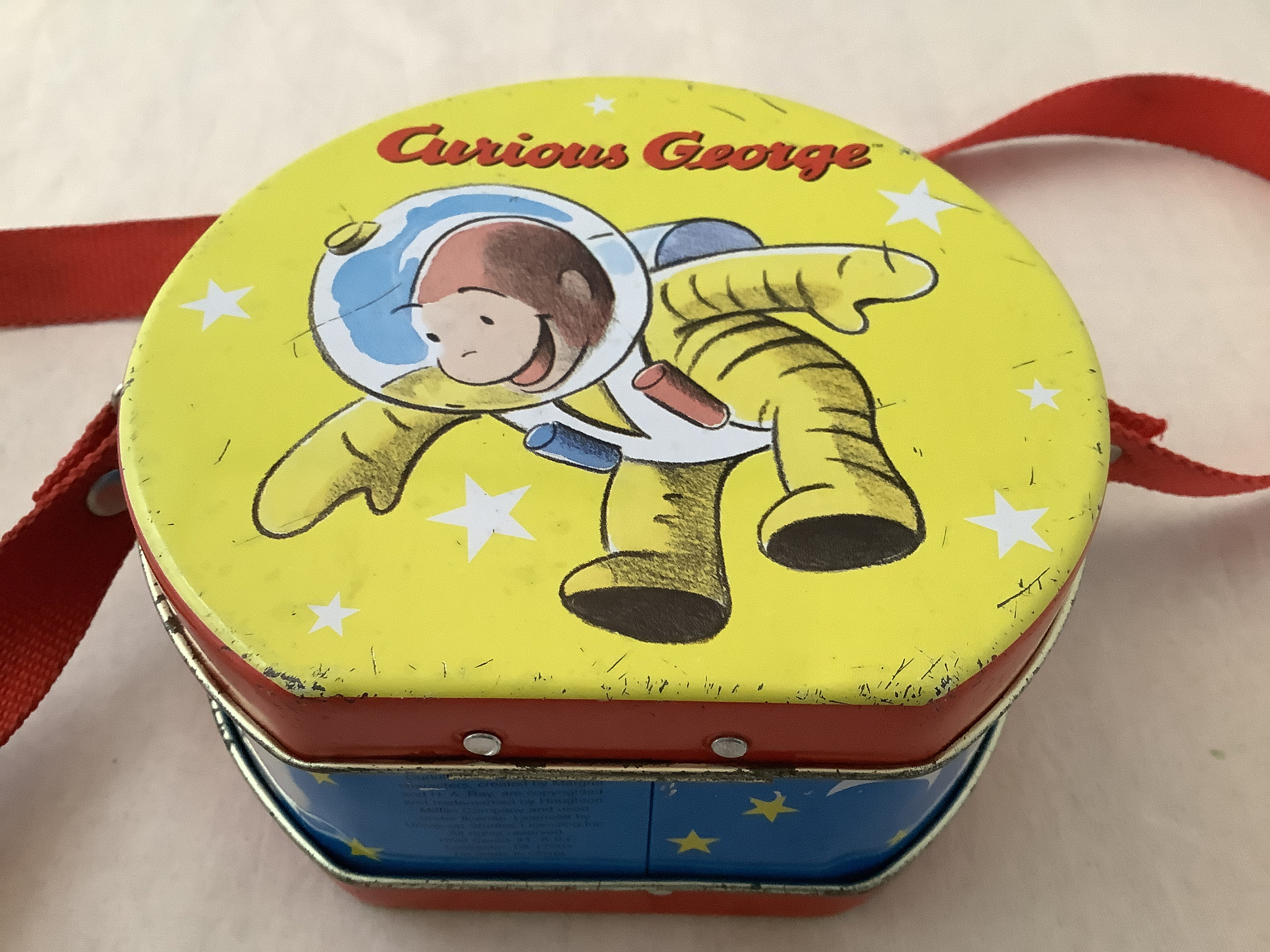 CURIOUS GEORGE Astronaut Tin Carry All With Shoulder Strap Child s