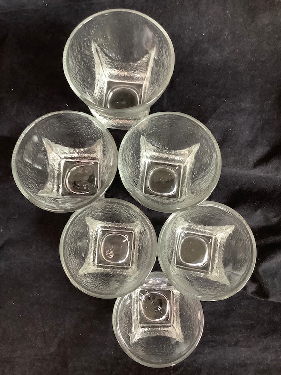Vintage MCM Tall Square Base Glasses, set of 4