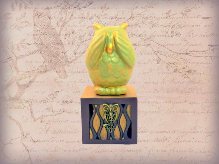 Owl Gift Figurine Owl Décor Childs Figurine Ceramic Bird Décor Nursery Art Children