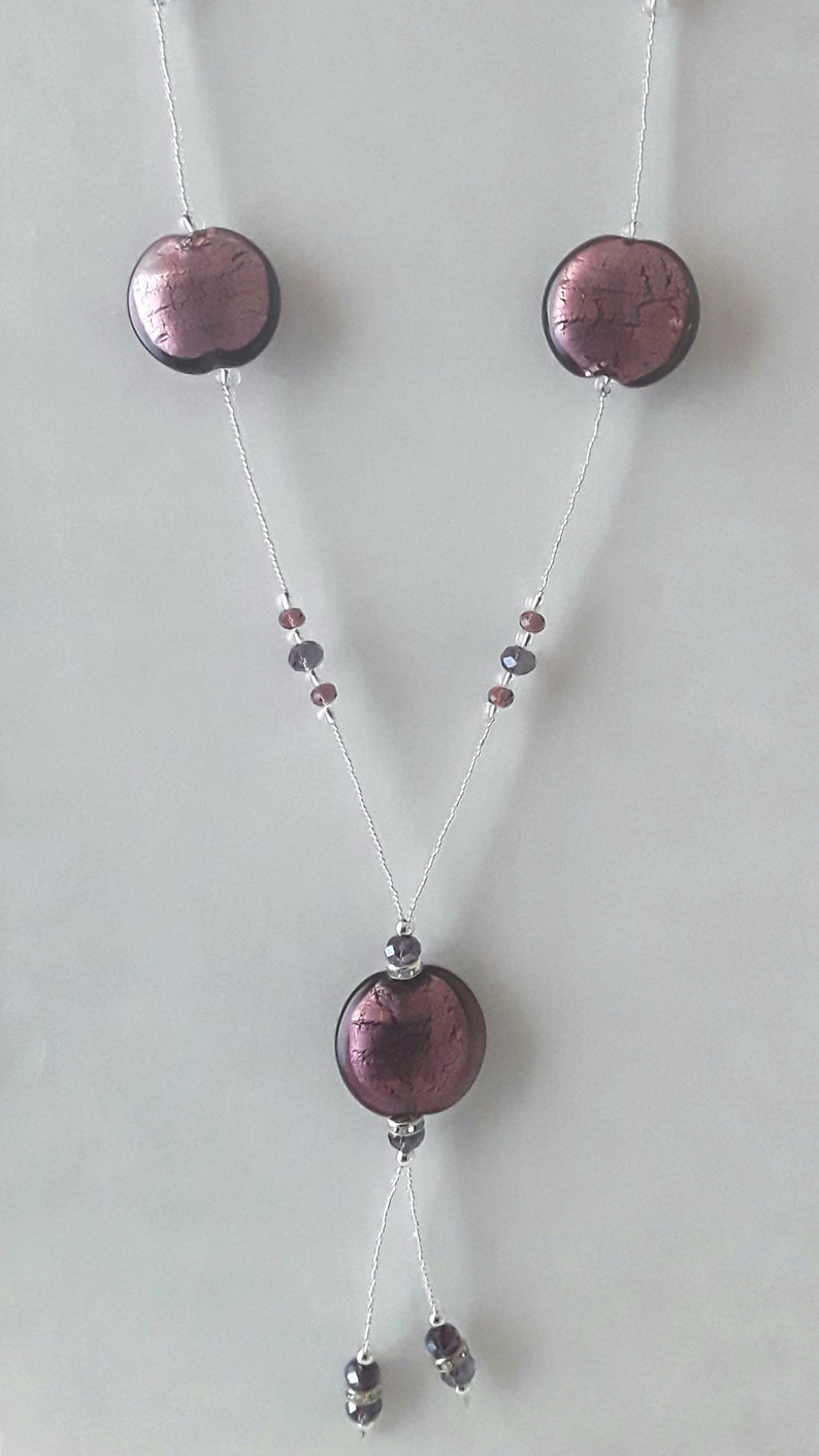 Beaded Necklace Venetian lampwork beads Murano Glass Necklace Handmade jewerly