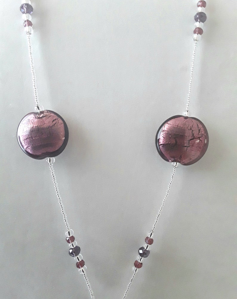 Beaded Necklace Venetian lampwork beads Murano Glass Necklace Handmade jewerly