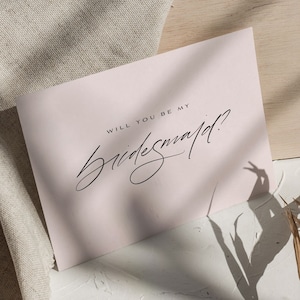 Tarjeta de propuesta de dama de honor, ¿Serás mi tarjeta de dama de honor?, Propuesta de dama de honor, Caja de dama de honor, Boda elegante, Boda de guión moderno