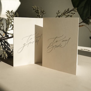 Tarjetas de votos neutrales (juego de 2), para mi novia, para mi novio, tarjetas de votos minimalistas, alternativa al libro de votos, futuro esposo, futura esposa, tarjetas de boda