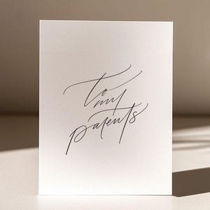Tarjeta para el día de la boda de mis padres: Escritura moderna escrita a mano