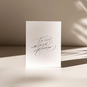 Para mi dama de honor, tarjeta para el día de la boda, tarjeta para la dama de honor, tarjetas de agradecimiento neutrales para el día de la boda
