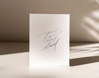 Carte de mariage À mon père, papeterie de mariage minimale, carte de fête des pères, carte de jour de mariage