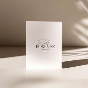 Tarjeta de fecha de boda personalizada para mi eternidad Diseño romántico minimalista Tarjeta de aniversario minimalista Boda sencilla Tarjeta de fecha de boda personalizada