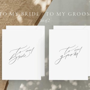 Cartes de vœux de mariage, À ma carte de marié, À ma carte de mariée, Carte de mariage minimale, Cadeau pour le couple, Cadeau de fiançailles, Souvenir de vœux de mariage image 2