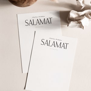 Tarjeta de agradecimiento Salamat personalizada, tarjeta de agradecimiento filipina, tarjeta de agradecimiento moderna, tarjeta de felicitación filipina, papelería mínima personalizada