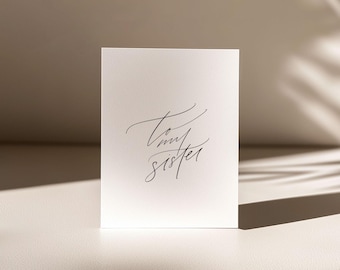 À ma sœur, carte de mariage, carte de fratrie, carte de fête des mères, cartes de remerciement neutres pour le jour du mariage