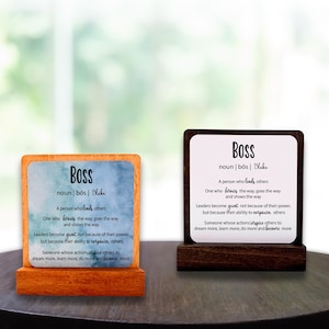 Baas cadeau. Gepersonaliseerde Boss-cadeaubon. Boss kerstcadeau, Boss Appreciation-cadeau, aangepaste Boss-cadeaubon. Houten kaart. Leiderschapscadeau.