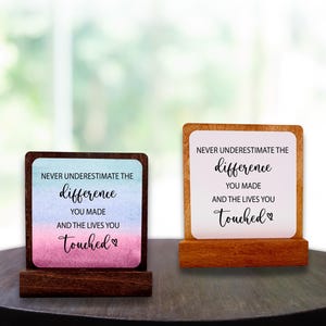 Never Underestimate the Difference You Made Gift, Inspirational Gift, Mental Health Gift, Birthday Gift, For Her/Him Gift, Affirmations.