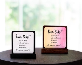 Dear Bestie Wood Desk Sign, Soul Sister Gift