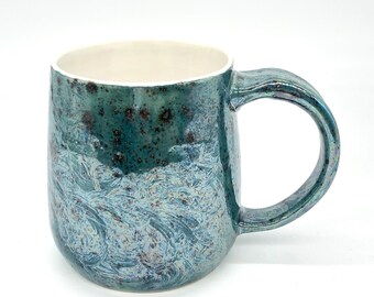 Dark pastel mother of pearl mug