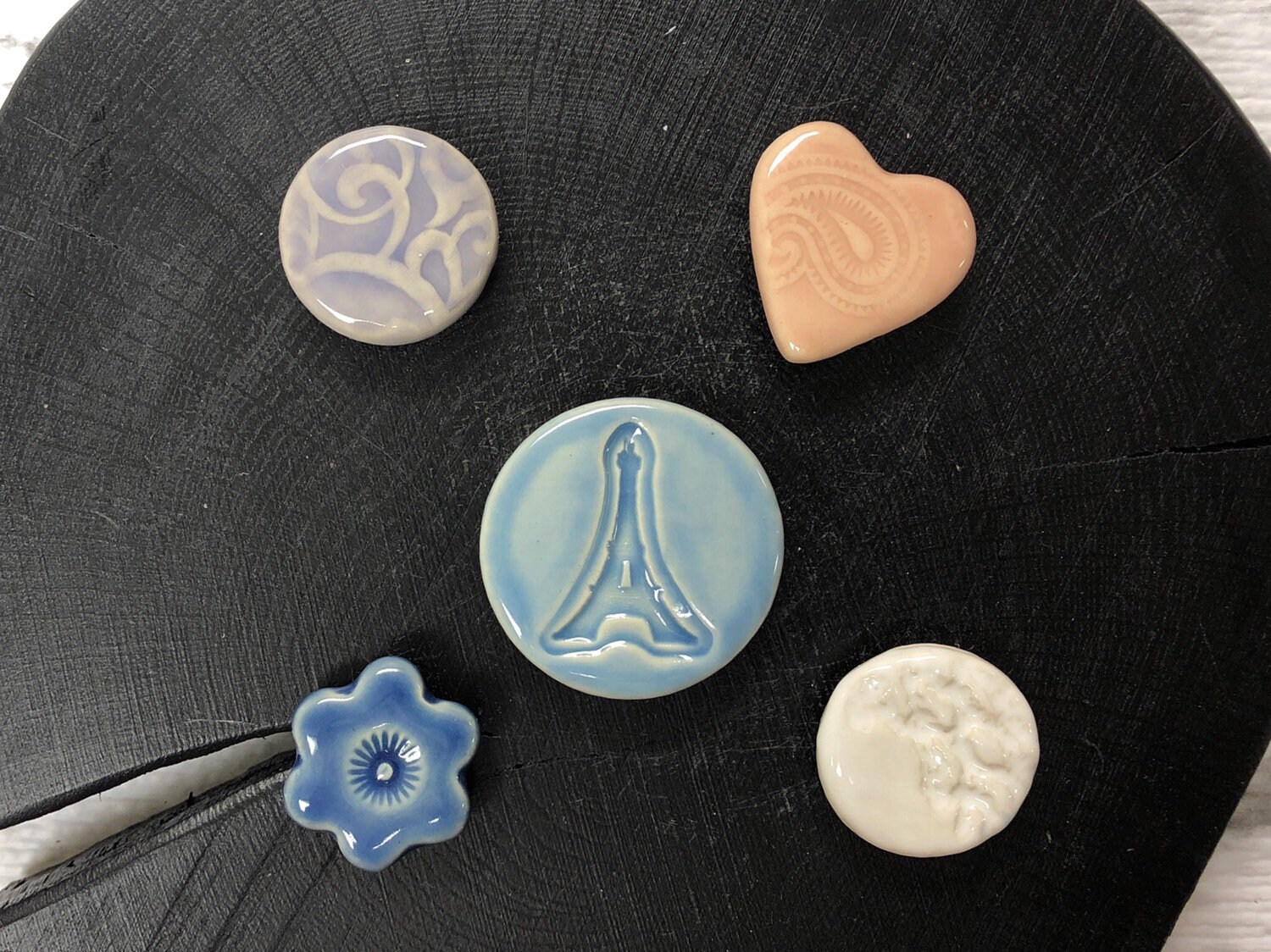 Set of 5 Handmade Ceramic Assorted Colors Fridge Etsy