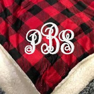 Customized Mink Sherpa Blankets Plaid