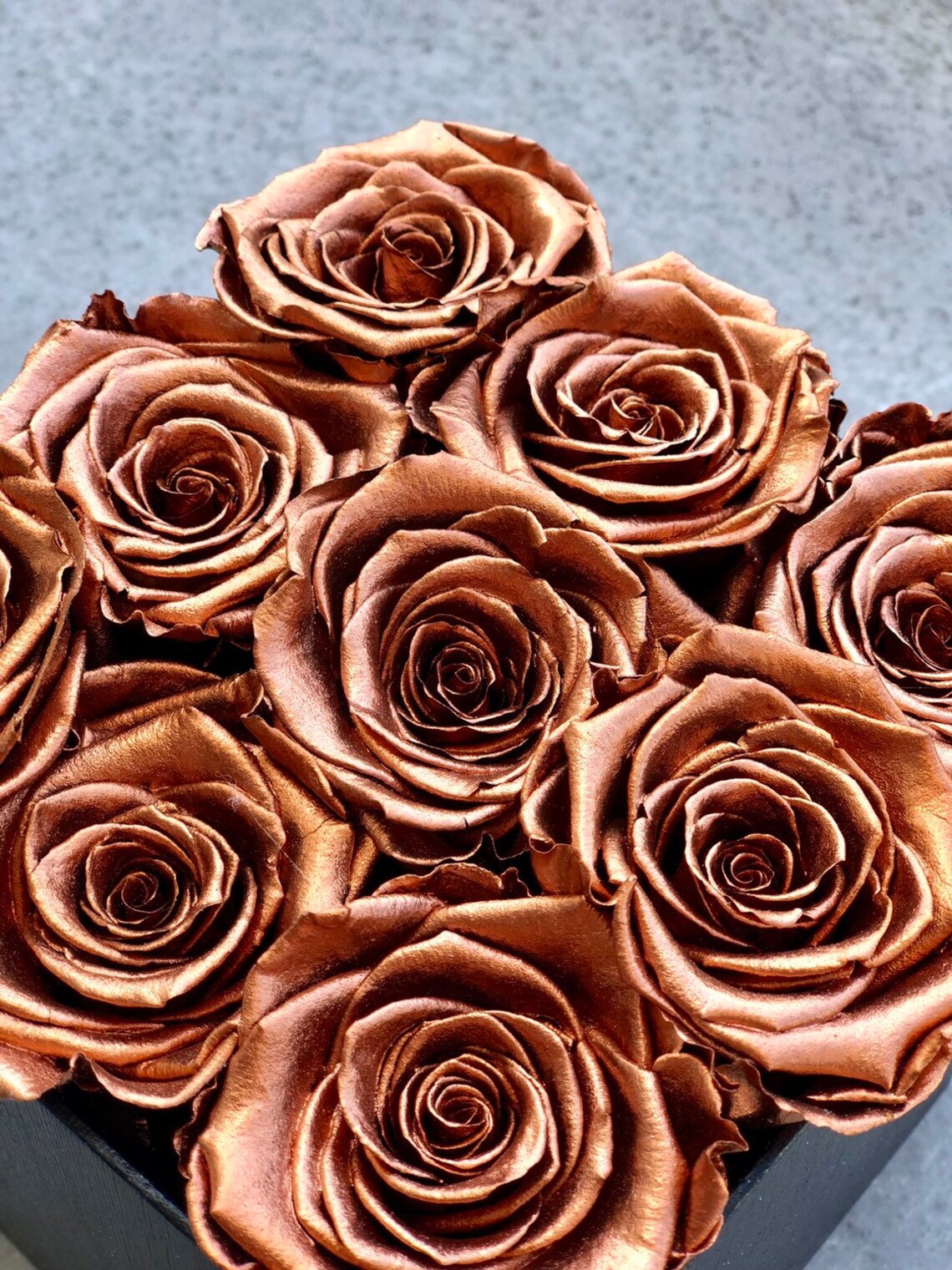 Metallic eternity preserved roses XL size gold roses bronze Etsy