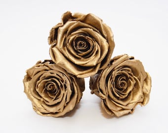 XL size single preserved rose, Metallic preserved rose, Gold rose, Bronze rose, Silver rose, infinity rose, Ecuadorian Preserved Rose