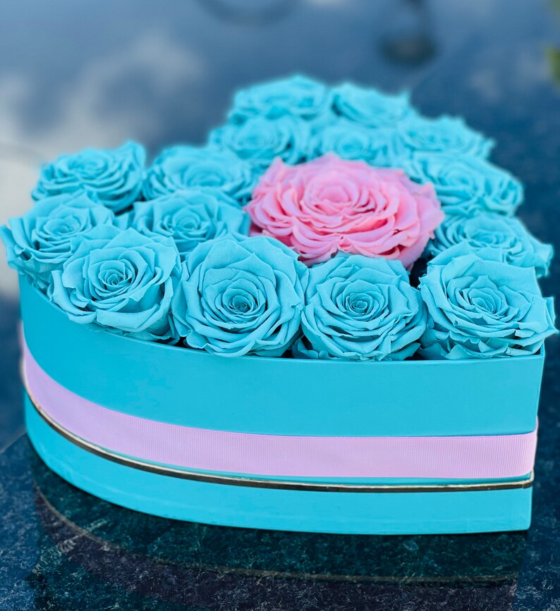 Heart Shape Box With Preserved Roses Valentines Day Roses Etsy