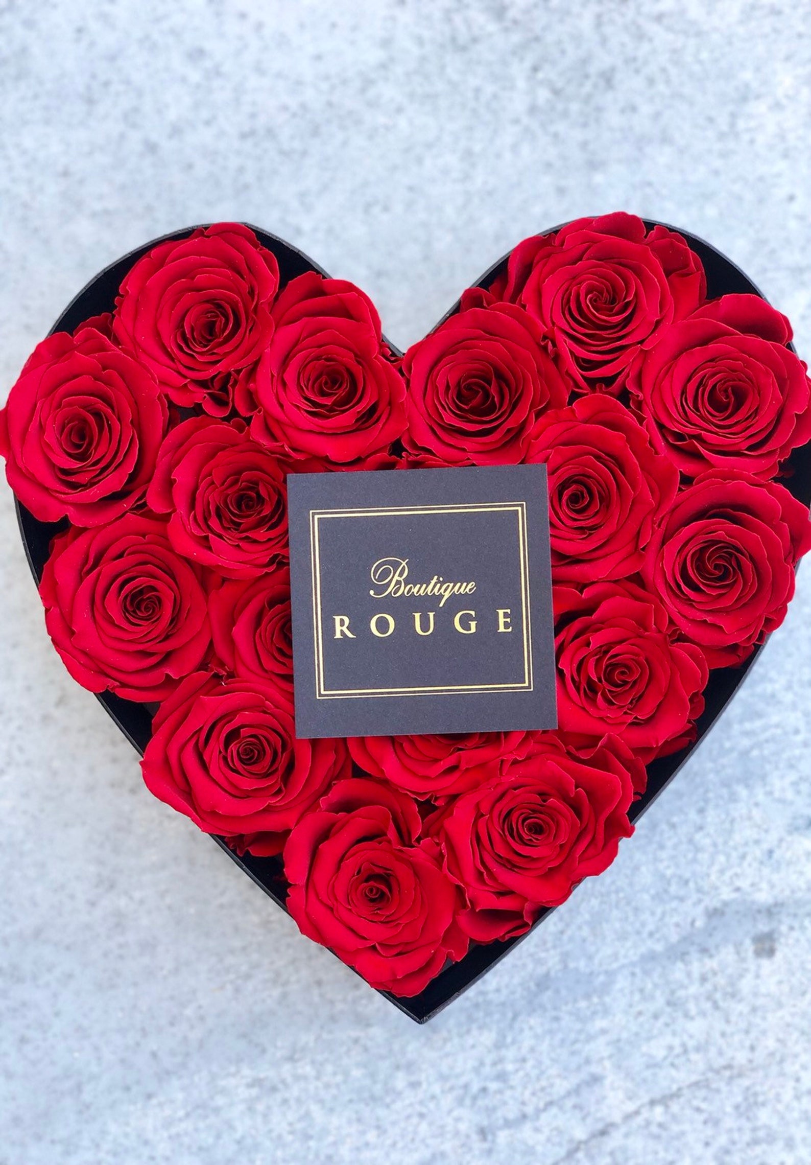 Heart Shape Box W Red Roses Red Roses in a Box Valentines Etsy