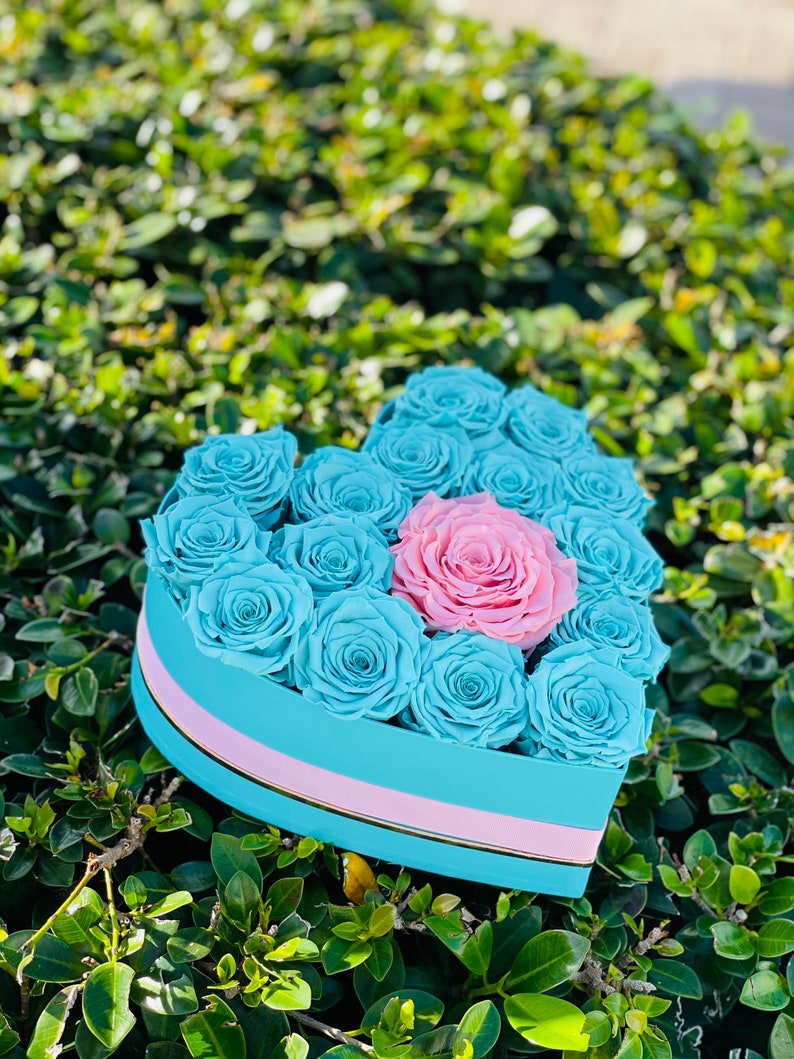 Heart Shape Box With Preserved Roses Valentines Day Roses Etsy