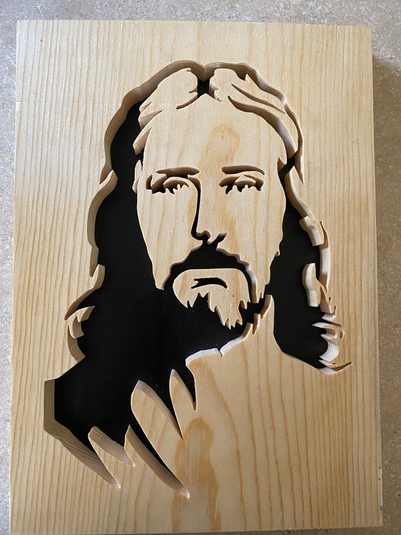 Jesus Portrait Scroll Saw Art Etsy
