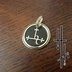 Lilith Sigil Gold / Black Collar Charm for Cats, Dogs (or People!)