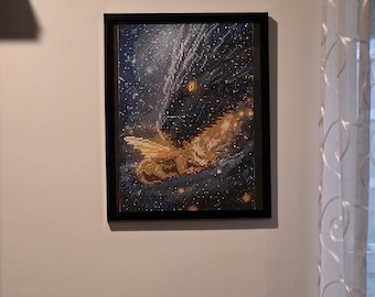 Opera completa di Diamond Art con drago e cucciolo