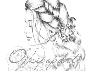 Face Carousel 14. Printable coloring page for adults. 2 pdf files: dark and bright version.