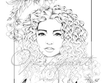 Face Carousel 19. Printable coloring page for adults. 2 pdf files: dark and bright version.