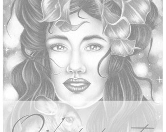 Grayscale Face Carousel 2. Printable coloring page for adults. 2 pdf files: dark and bright version.