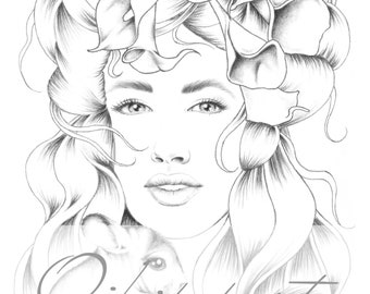 Face Carousel 2. Printable coloring page for adults. 2 pdf files: dark and bright version.