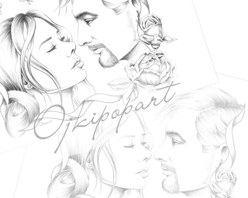 2 pdf files: dark and bright version. Printable coloring page for adults Valentine/'s Day Face Carousel 11