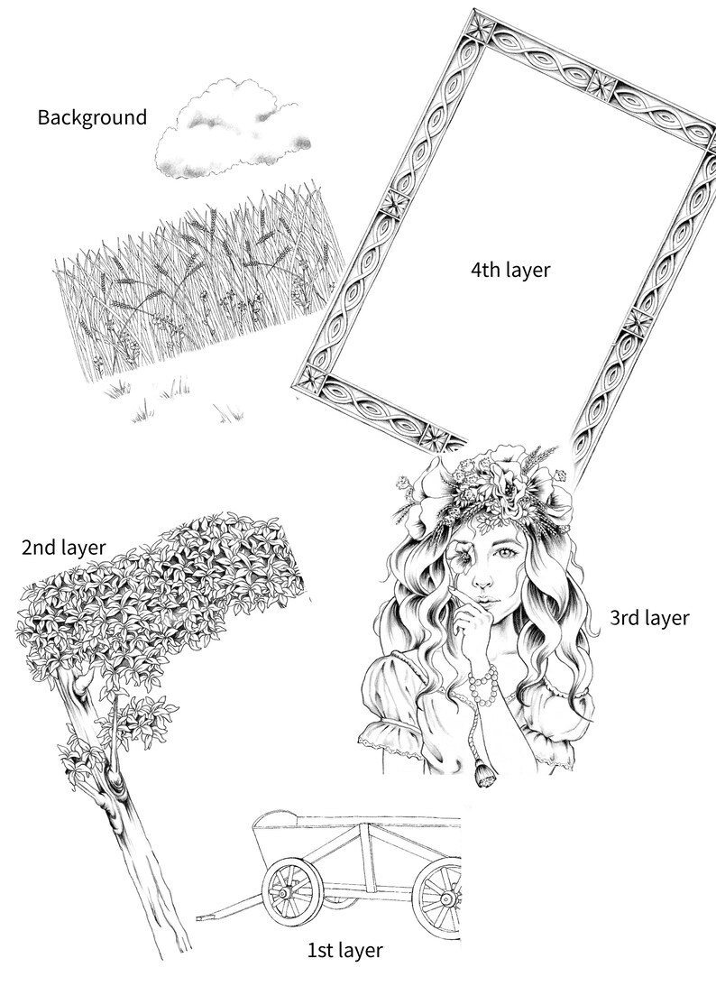 Download Printable coloring shadowbox set of 3 projects Gold duck ...