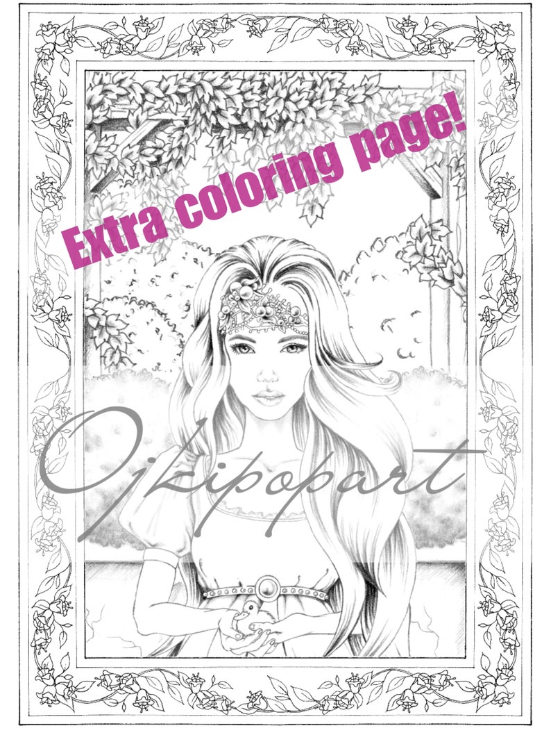 Krystyna Nowak Ojkipopart Extra Coloring Page Slavic Beauties Printable 