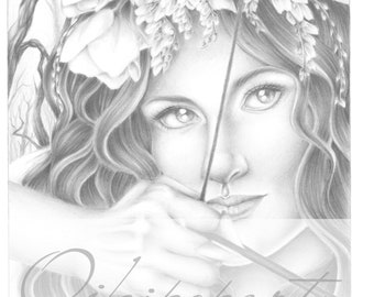 Grayscale Slavic Beauty 2. Printable coloring page for adults. 2 pdf files: dark and bright version.